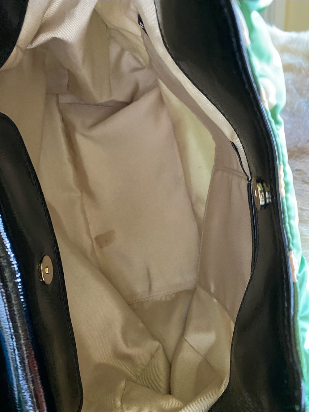 kate spade Green and White Polka Dot Quilted Tote - Picture 4 of 4